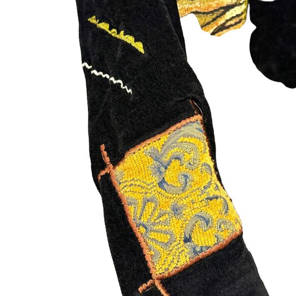 Indigo Moon Women's Size Large Embroidered Button-Up Jacket Black Art Vintage - Picture 4 of 9